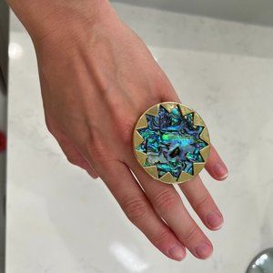Large Sunburst Cocktail Ring